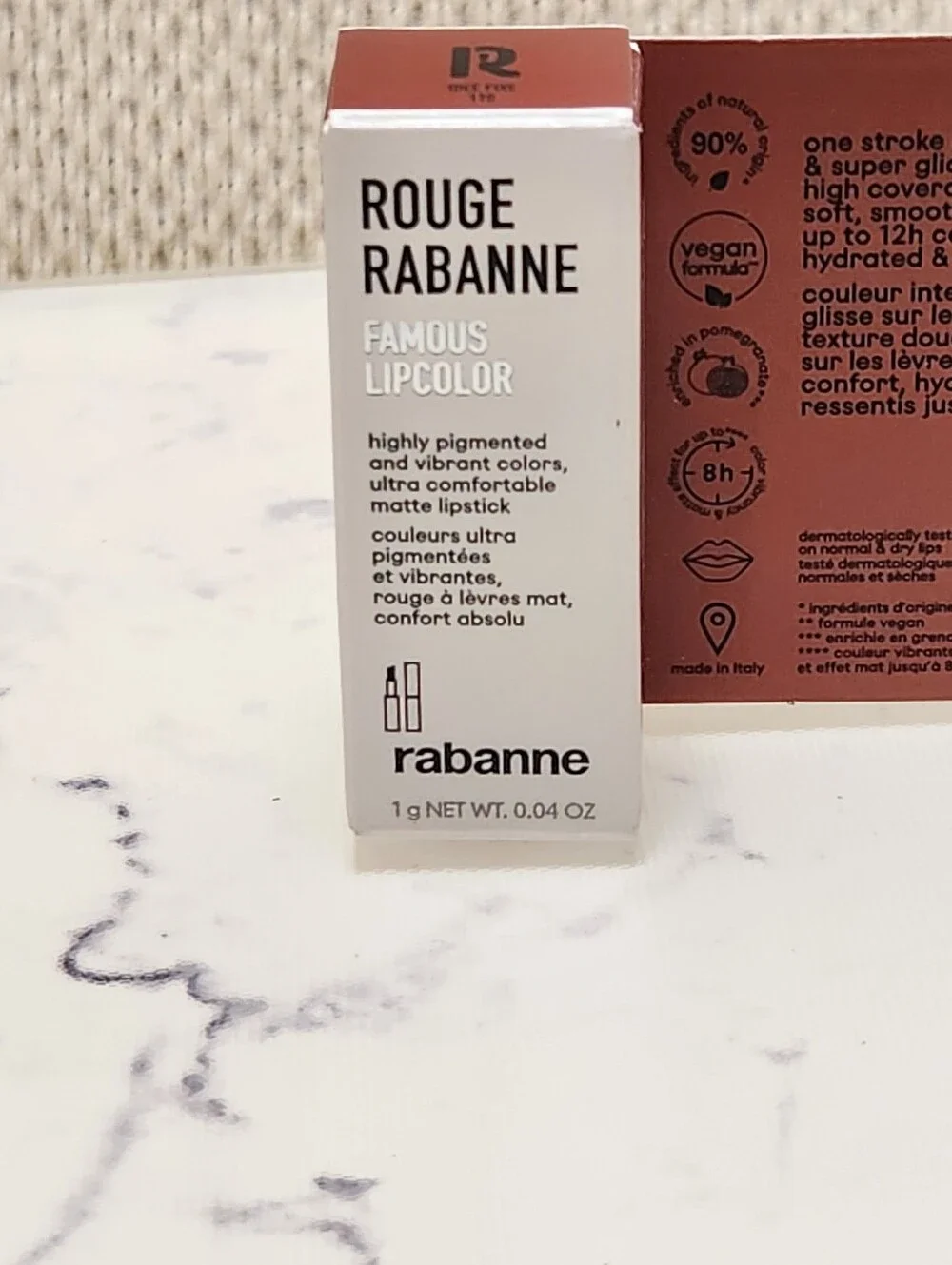 Rabanne Rouge Rabanne Famous Lipcolor Lipstick 110 Idee Fixe Mini Size .04 oz